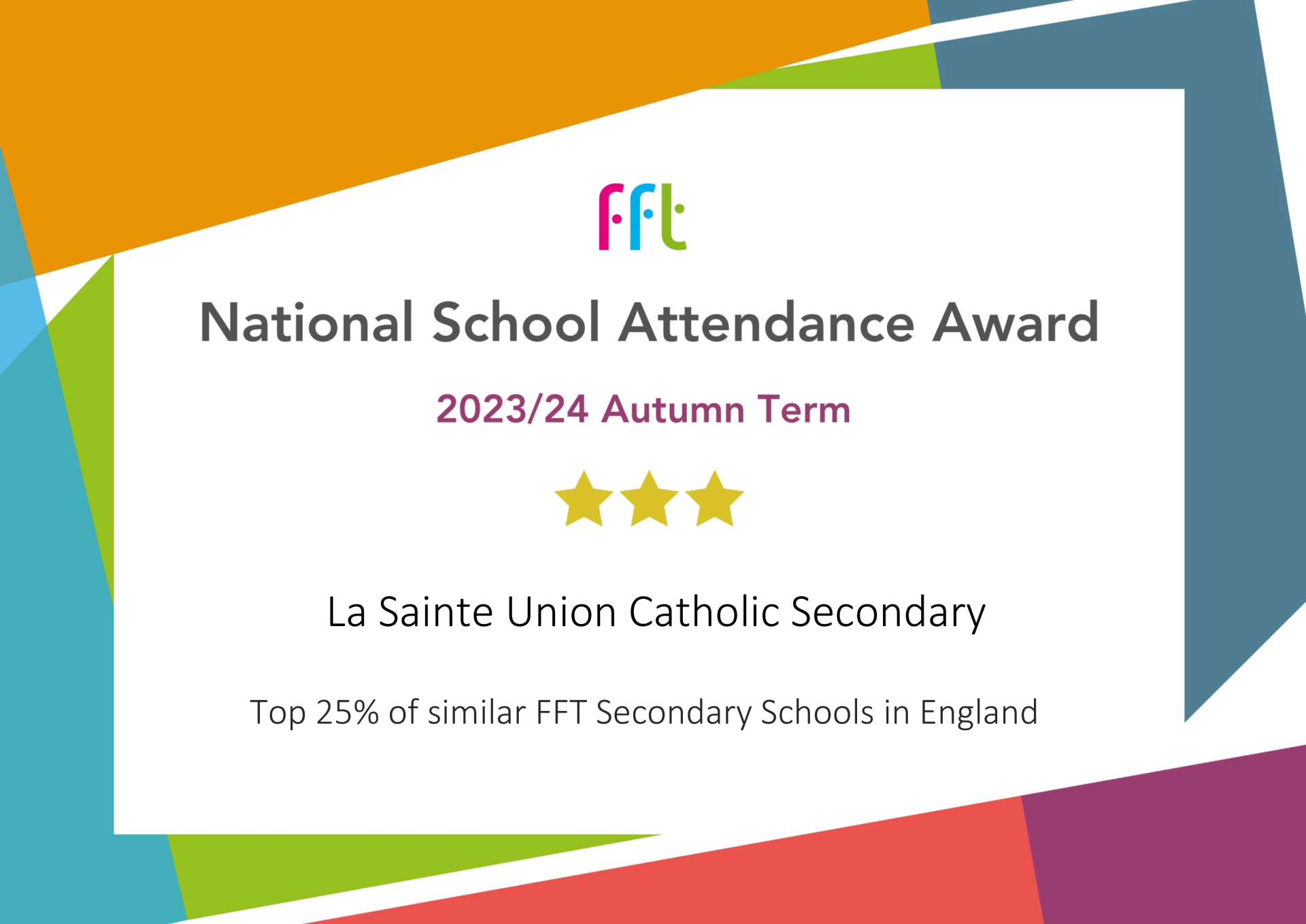 FFT Attendance Award Autumn 2023