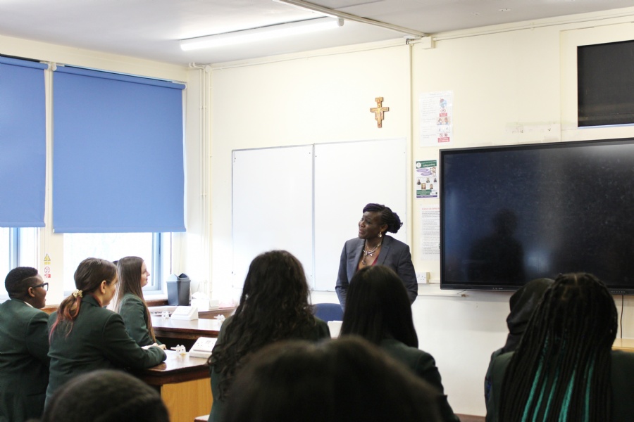 Dame Maggie Aderin-Pocock returned to La Sainte Union